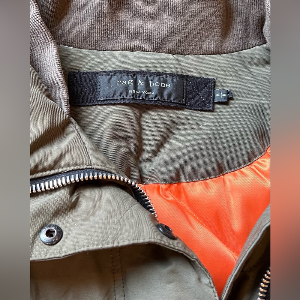 RAG & BONE  Bullet Olive Green Parka/Anorak Down Filled Jacket - Picture 8 of 13